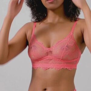 Understatement Lace Balconette bralette coral